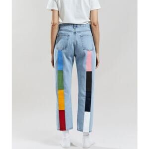 Still Here The Original Rainbow Tate jeans vintage blue rainbow color-block 32